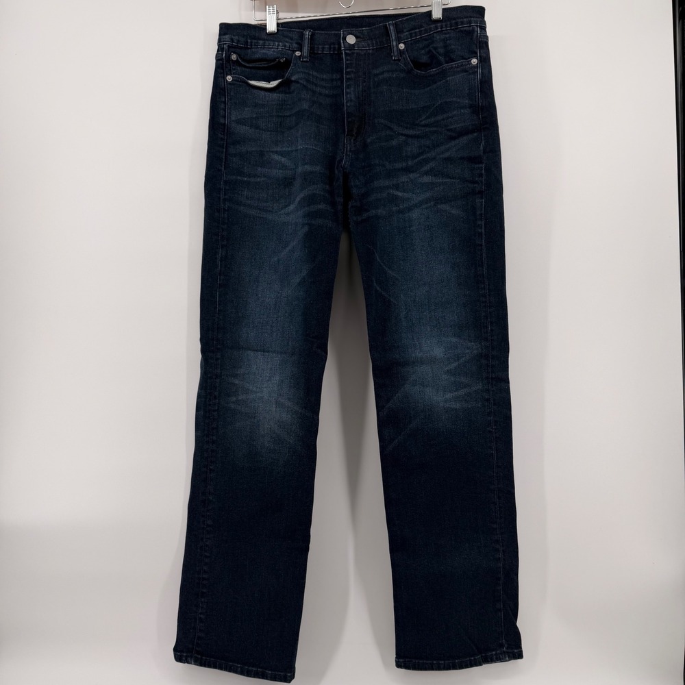 Levis 514 Straight Fit Mens Dark Wash Denim Jeans W36 L34 (Actual 35 x 33)